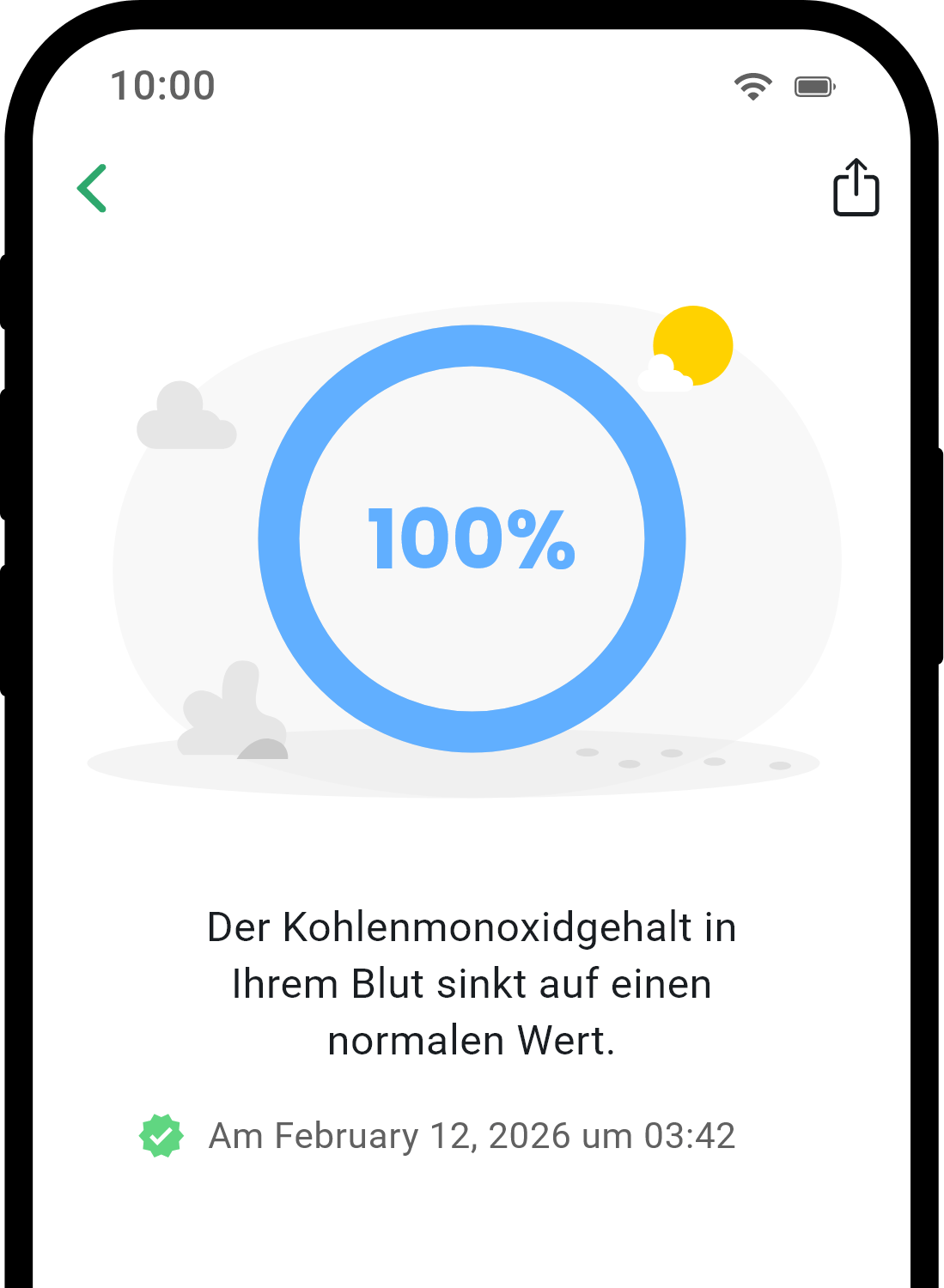 QuitNow App Gesundheitsdetail-Bildschirm