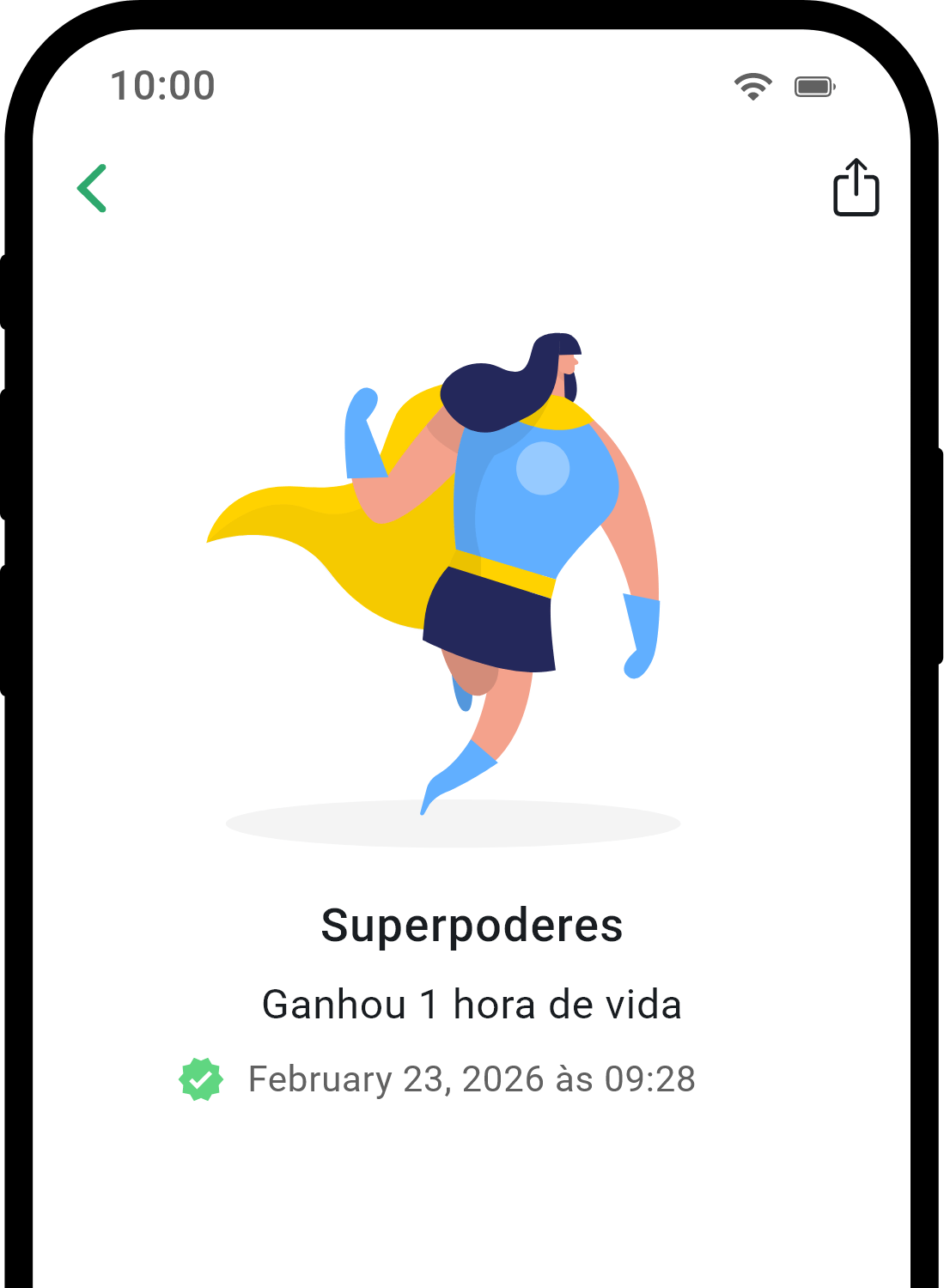 Tela de detalhes de conquista do aplicativo QuitNow