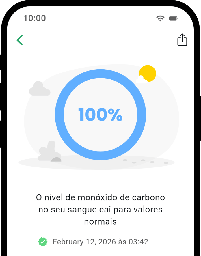 Tela de detalhes de saúde do aplicativo QuitNow