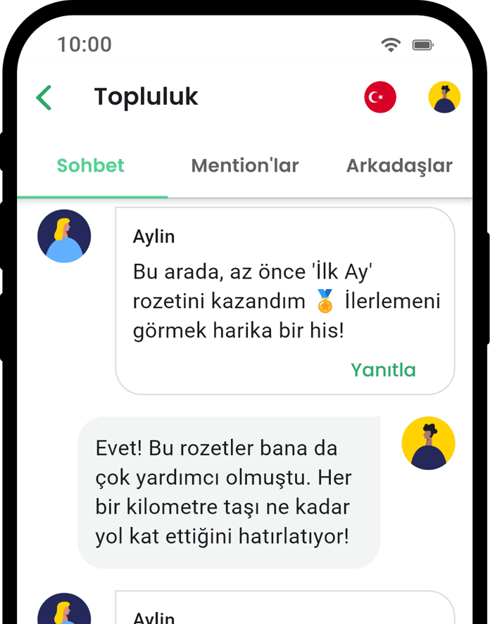 QuitNow app community screen showing user support